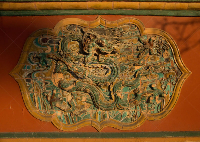 龙,雕塑,长城,红松,宫殿,水平画幅,建筑结构,墙,建筑,无人