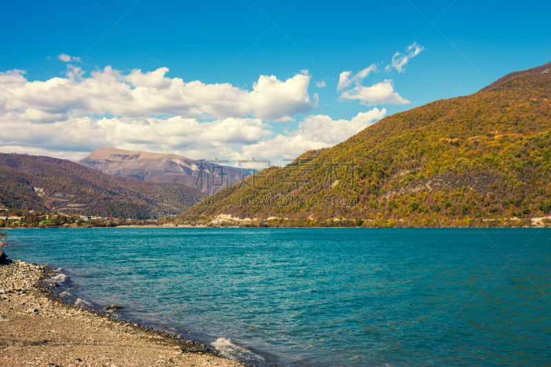 水库,湖,山,格鲁吉亚,秋天,全景,欧洲,非都市风光,自然美,水