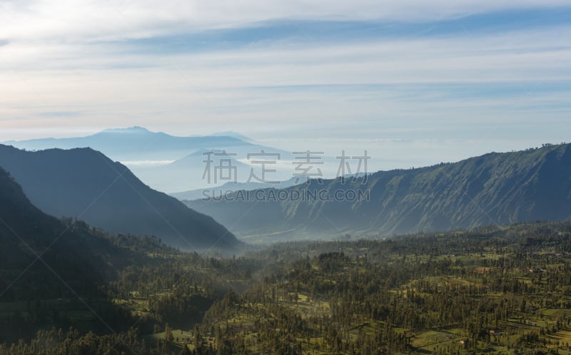 乡村,山,小的,bromo-tengger-semeru national park,东爪哇,自然,爪哇,水平画幅,地形,无人