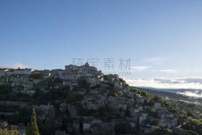 普罗旺斯,葛德,城镇,风景,法国,地形,乡村,屋顶,自然美,小的