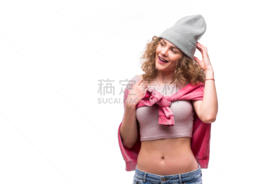 帽子,女孩,个性,酷,美,青少年,水平画幅,t恤,美人,青年人