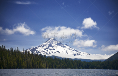 湖,胡德雪山,水,天空,美,俄勒冈州,俄勒冈郡,水平画幅,云,雪