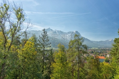加米施帕腾基兴,巴伐利亚,阿尔卑斯山脉,风景,艾博湖,格赖瑙,楚格峰,自然,天空,水平画幅