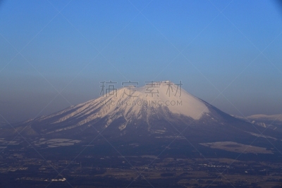 岩手山,早晨,自然,旅途,雪山,风景,冬天,图像,雪,春天