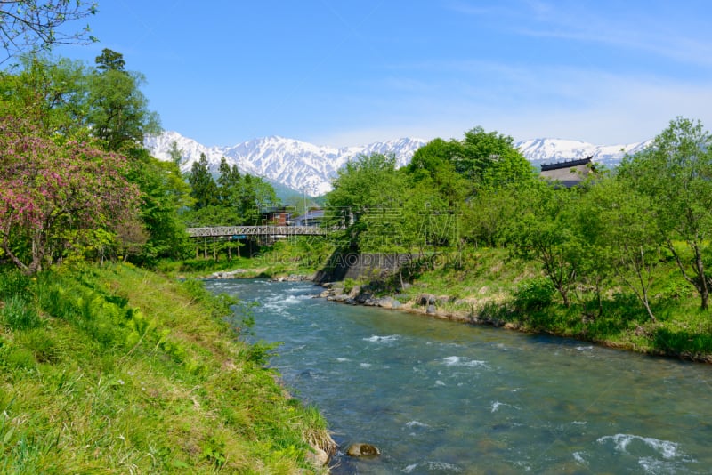 长野县,山,河流,公园,白马岳,白马,著名自然景观,美,度假胜地,国家公园