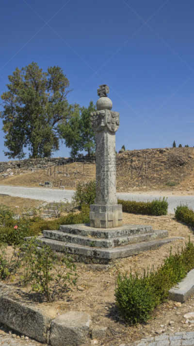 颈手枷,中世纪时代,石头,伊比利亚风格,垂直画幅,建筑,无人,乡村,蓝色,符号
