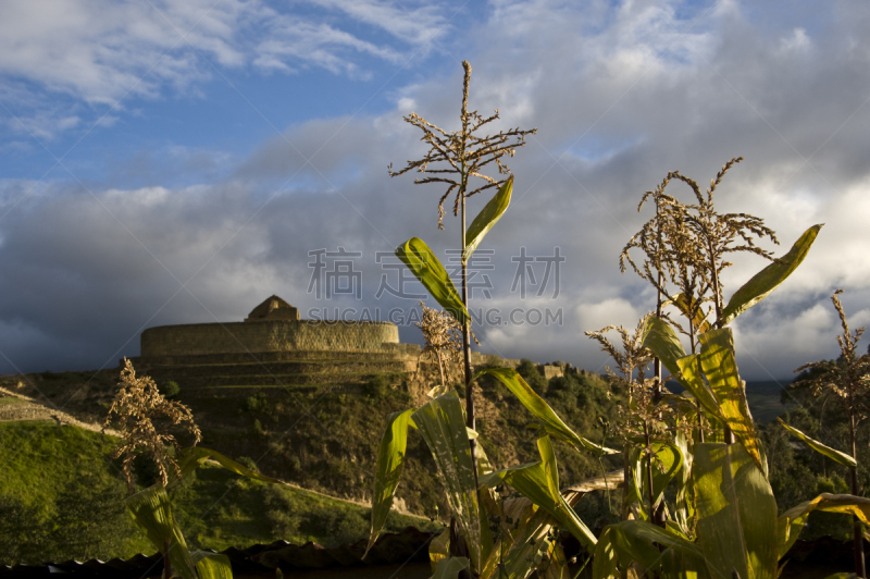 印加人文明,玉米,田地,因加皮尔卡,高地,阿尔蒂普拉诺山脉,南美,天空,岩层,曙暮光