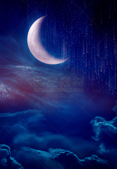 新月形,天空,地形,星星,流星雨,大群动物,超现实主义的,图像处理,云,泰国