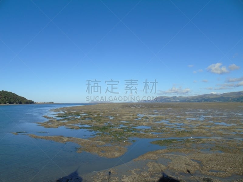 北威尔士,梅奈海峡,班戈城,格温内思郡,水,天空,水平画幅,无人,蓝色,威尔士