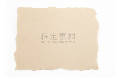 信函,内脏皱褶,褐色,水平画幅,古老的,材料,背景分离,粗糙的,撕破的,部分