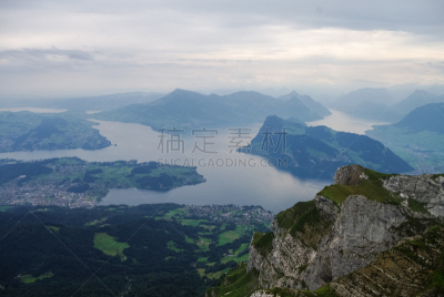 山,自然美,风景,卢塞恩湖,罗得岛,瓦尔登广州,自然,水平画幅,蓝色,欧洲