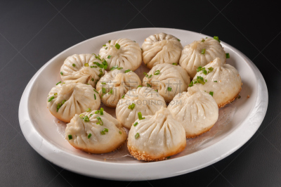猪肉,塞满了的,上海,baozi,锅,东亚,甜点心,面包,白色,瓷器