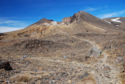 山,横越,部分,瑙鲁赫伊山,流浪汉,水平画幅,雪,火山地形