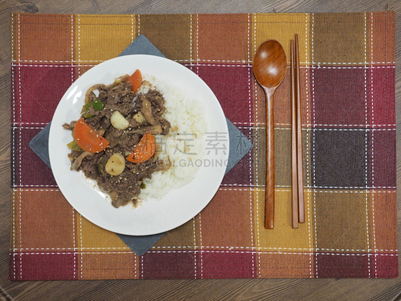 韩式烧牛肉,东方食品,米,在上面,碗,牛肉烩饭套餐,后背箱聚会,烧肉,野餐烤牛肉,朝鲜的新年