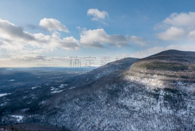 冬天,卡茨基尔山脉,美国,水平画幅,雪,无人,纽约州,户外,阿尔斯特县,山
