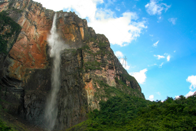 委内瑞拉,天使瀑布,canaima,天使,自然,水,美,水平画幅,地形,岩石