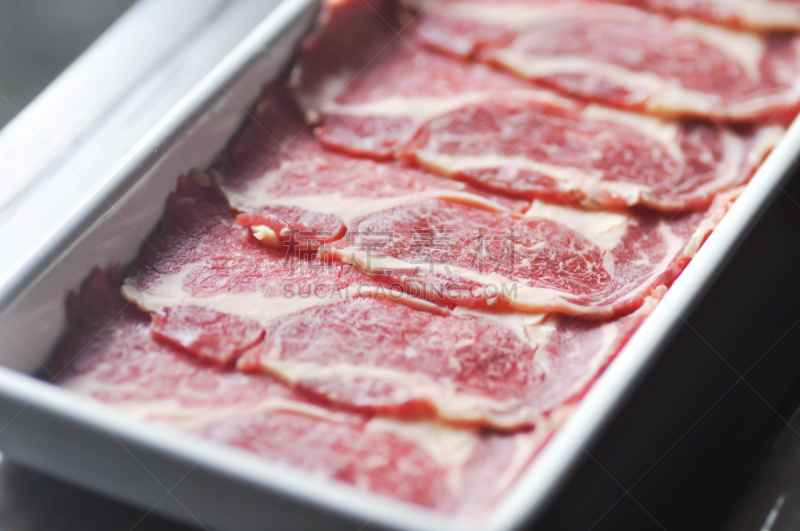 生食,牛肉,水平画幅,无人,寿喜烧,涮涮锅,猪肉,肉,切块,摄影
