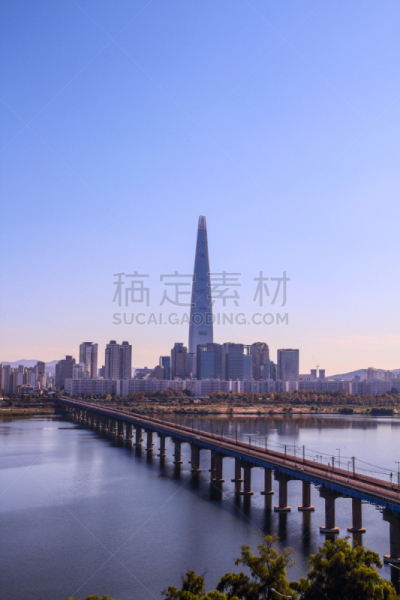 天空,首尔,城市天际线,在下面,海洋,垂直画幅,夜晚,无人,曙暮光,户外