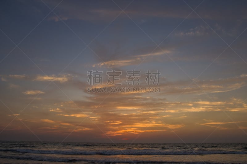 海滩,印度,北果阿,非凡的,婆罗伦海岸,果阿,水,天空,水平画幅,沙子