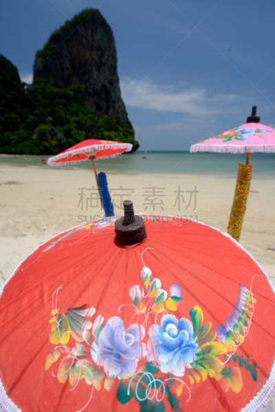 莱雷海滩,甲米,泰国,奥南湾,自然,垂直画幅,无人,安达曼海,户外,岛