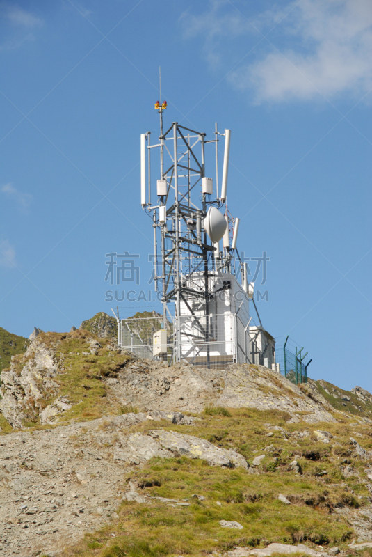 气象站,山,天线,手机,垂直画幅,天空,温度计,无人,科学,电磁的