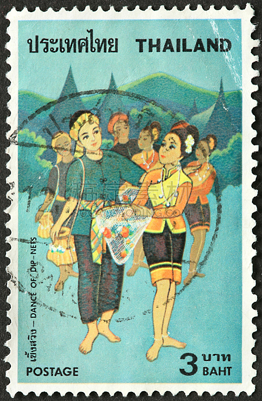 泰国,舞蹈,垂直画幅,传统庆典,邮戳,特写,传统服装,大特写,取消