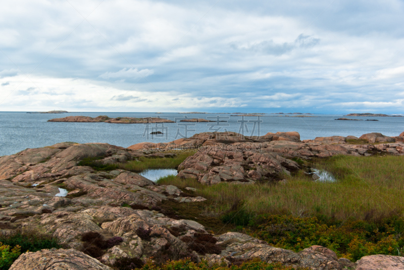 海岸线,冷,水,天空,水平画幅,地形,岩石,skagerrak,西约塔兰省,无人