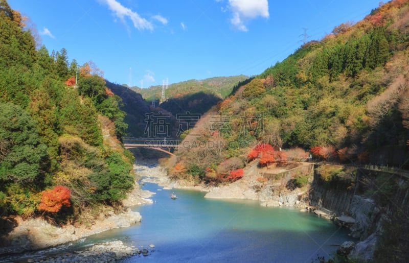 岚山,山,秋天,大井河,季节,渡月桥,鸡爪枫,京都市,京都府,水