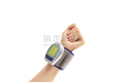 特写,手,测量工具,女性,血压计,四肢,水平画幅,情绪压力,白人,仅成年人