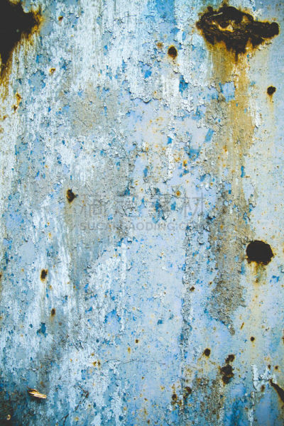 围墙,生锈的,古老的,蓝色,被抛弃的,纹理效果,平视角,空的,复古风格,现代