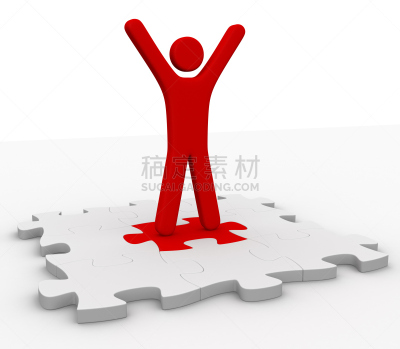 水平画幅,形状,男商人,七巧板,白色,拼图拼块,三维图形,与众不同,站起来,商务