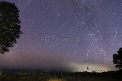 陨石,天空,夜晚,山,在上面,银河系,天体物理学,双子座,暗色,自然界的状态