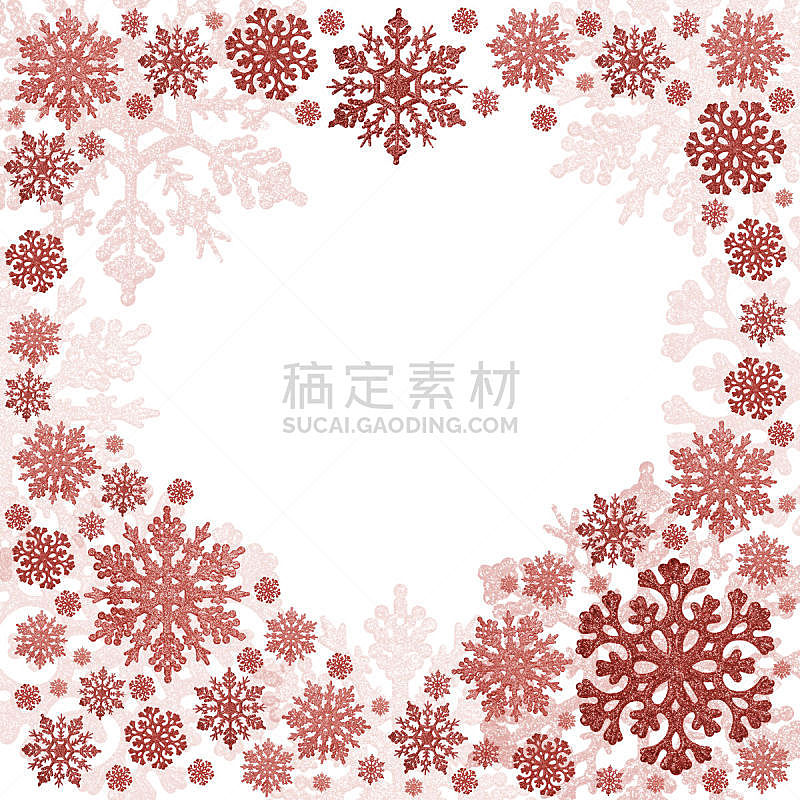 红色,边框,雪花,心型,白色,星形,季节,符号,冬天,图像
