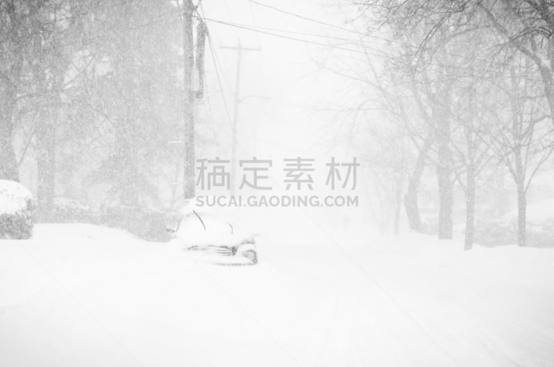 大风雪,修正液,白色,寒冷,水平画幅,冬天,雪,无人,街道,户外