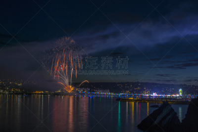 放焰火,英国,地形,赛舟会,非凡的,拓闺市,侏罗纪海岸,旅游嘉年华,留白,度假胜地