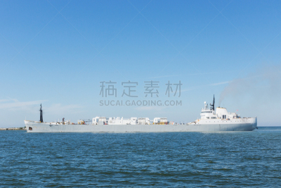 水泥,凯雅霍加河,伊利湖,克里夫兰,散货船,五大湖,俄亥俄州,水,天空,水平画幅