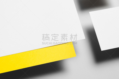 白色,黄色,品牌标记,办公用品,轻蔑的,正下方视角,特写,留白,水平画幅,装管