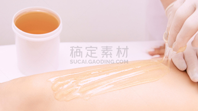 腿,头发,spa美容,蜜蜡脱毛,足,糖腌肉,医疗流程,女人,热,不幸