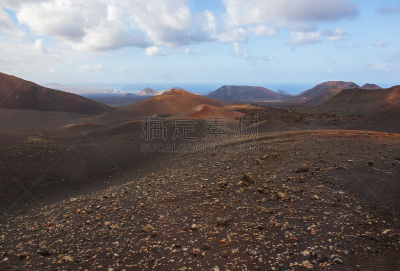 兰萨罗特岛,火山地形,岛,天空,褐色,水平画幅,云,山,无人,大西洋群岛