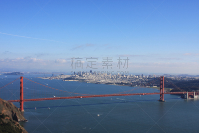 金门大桥,旧金山,马林岬,湾区,天空,水平画幅,高视角,无人,户外,都市风景