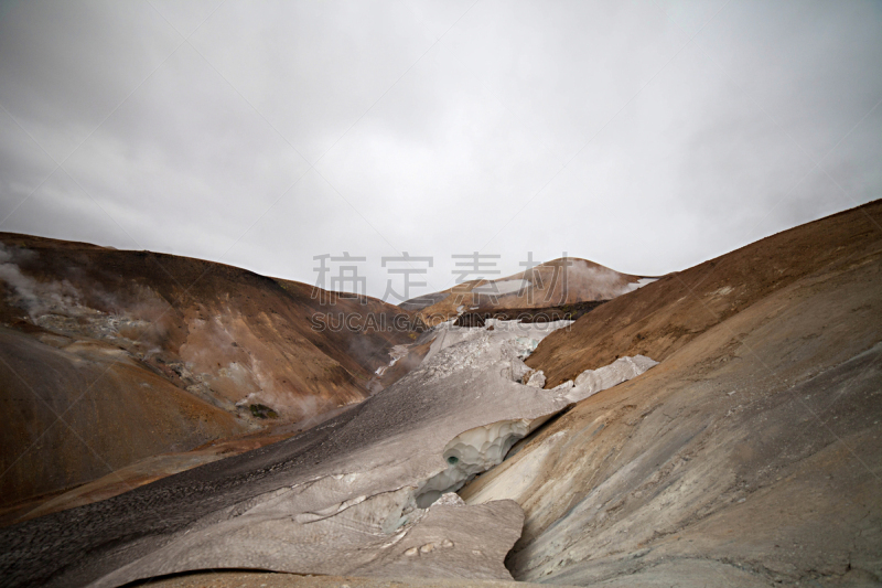 冰岛国,地形,冷,兰德玛纳,水,天空,美,水平画幅,雪,火山地形