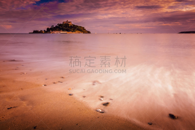 圣米迦勒山,皮布尔斯,马拉席翁,修院,地名,水平画幅,山,无人,英格兰,日落
