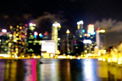 Abstract circular lights blurred bokeh background.