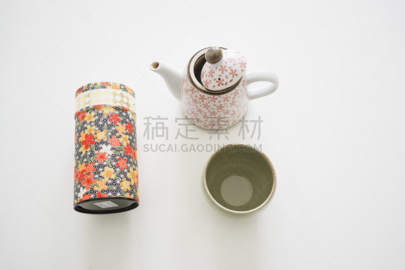 静物,厨房器具,绿茶,茶叶盒,球僮,餐具,留白,水平画幅,绿色,无人