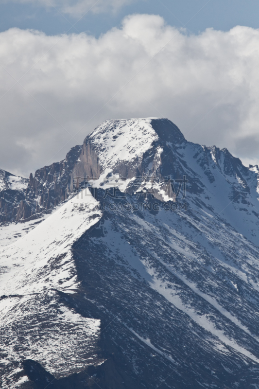 朗斯峰,雪山,科罗拉多州,特写,风景,,埃斯蒂斯帕克,前山脉,垂直画幅,天空