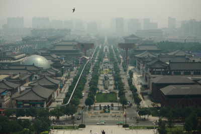 都市风景,巨大的,鹅肉,宝塔,方形画幅,高视角,古老的,北美歌雀,现代,城镇