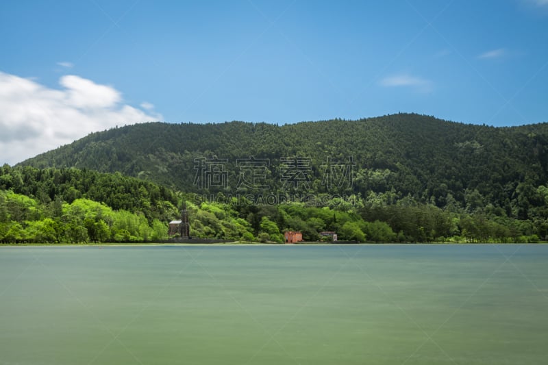 亚速尔群岛,泻湖,水,美,凹陷地形,水平画幅,山,火山地形,史托克间歇泉,大西洋群岛