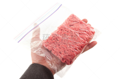 塑料袋,牛肉,肉末,切片食物,保鲜袋,可密封的,打开了的,密封的,水平画幅,烹调