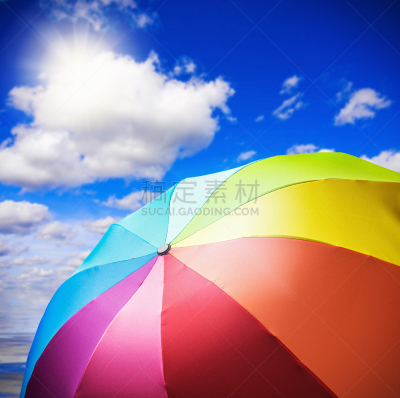 天空,色彩鲜艳,遮阳伞,太阳,美,水平画幅,纺织品,盾,无人,美人