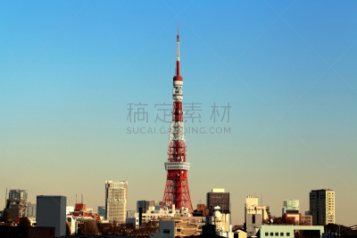东京塔,城市天际线,中央区,新宿区,港区,天空,外立面,水平画幅,无人,当地著名景点